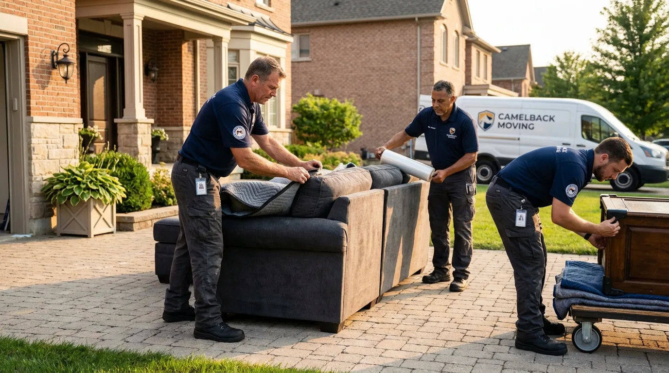 Large estate moving crew wrapping furniture in Gassville, AR